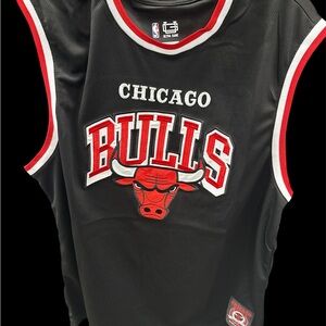 Chicago Bulls Men's Black and Red Jersey